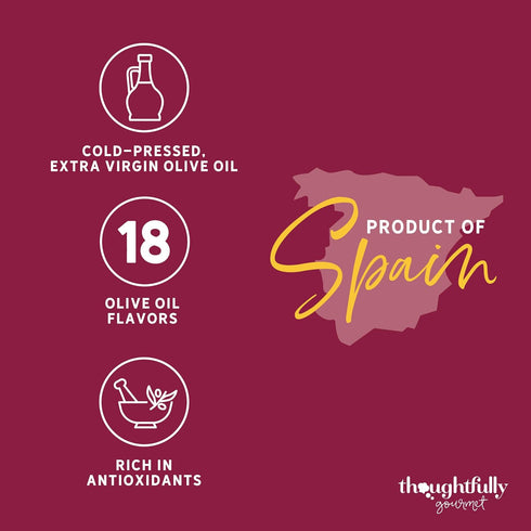 Set, Pack 18 Thoughtfully Gourmet, Olive Oil Sampler Gift Includes Uniquely Flavored Extra Virgin Cold Pressed Spanish