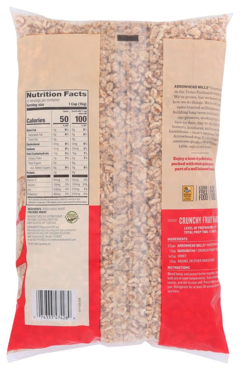 6 OZ, 12 ARROWHEAD MILLS CEREAL PUFF WHEAT NS, PK