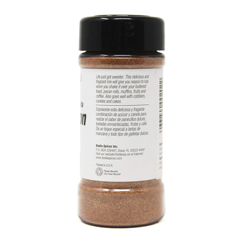 3.5 oz Badia Cinnamon Sugar, Sweet Blend of Cane Sugar and Ground Cinnamon, All Purpose Topping for Baking, Coffee