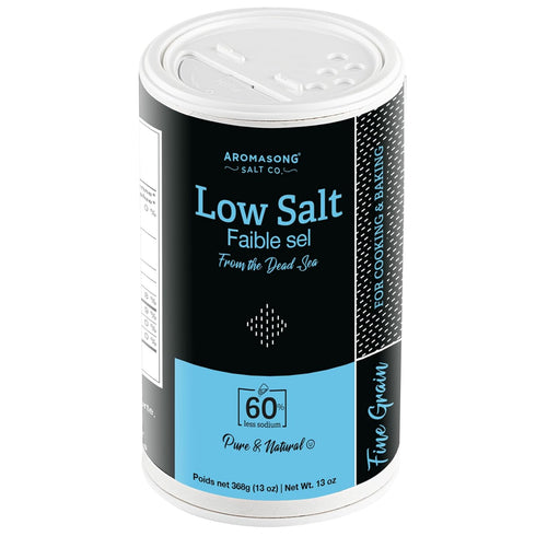 Aromasong Low Sodium Sea Salt 13 OZ. Salt Shaker 100% Natural Fine