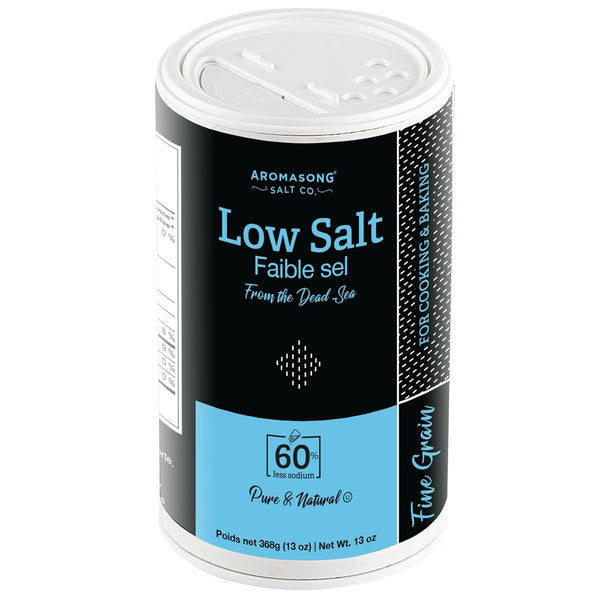 Aromasong Low Sodium Sea Salt 13 OZ. Salt Shaker 100% Natural Fine