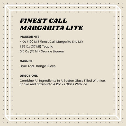 1 (33.8 Oz), Pack 3 Finest Call Premium Margarita LITE Drink Mix, Liter Bottle Fl