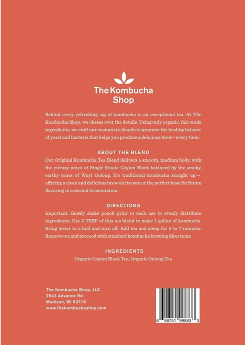 10 The Kombucha Shop - Original - Organic Black & Oolong Loose Leaf Tea Blend - Makes Gallons of Kombucha Tea