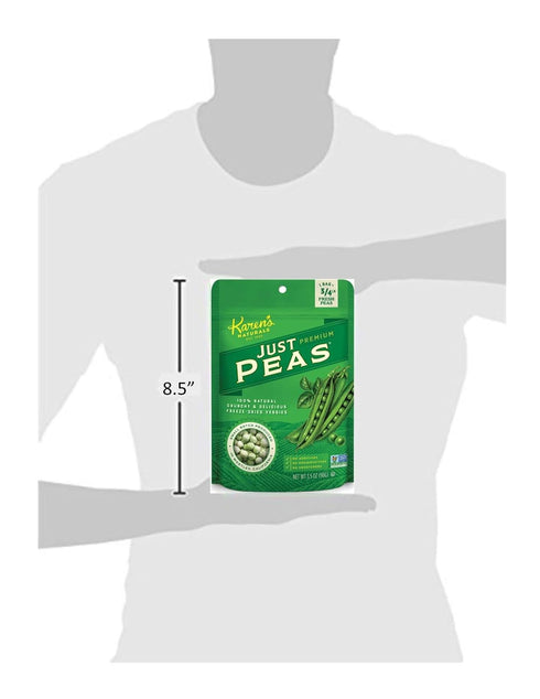 3.5 oz, Karens Naturals Freeze Dried Peas, No Sugar Added, Healthy Vegetable Snack, Non-GMO, Vegan, Gluten Free