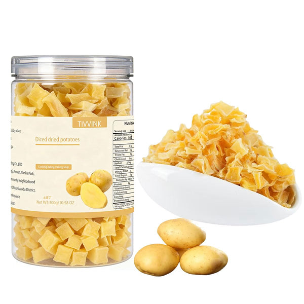 TIVVINK Dehydrated Diced Potatoes 180g/6.34OZ, Dried Potato Pieces,For Hash Browns,Stews,Soups,Home Fries.