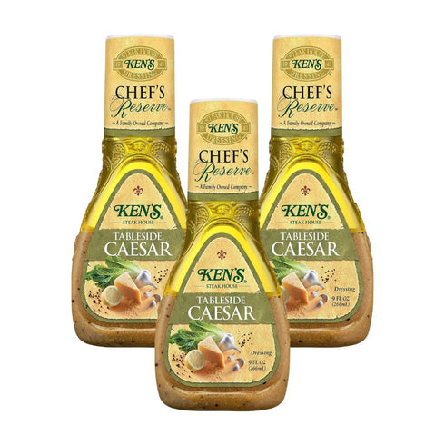 Ken's Steak House Chef's Reserve Tableside Caesar Dressing, 9 Ounce. (Pack of