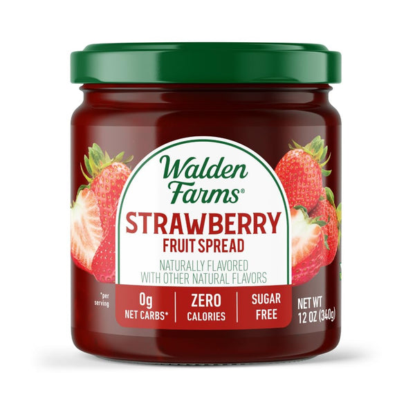 Walden Farms Strawberry Fruit Spread Zero Calorie, Low Carb, Keto-Friendly, Vegan, Sugar-Free,