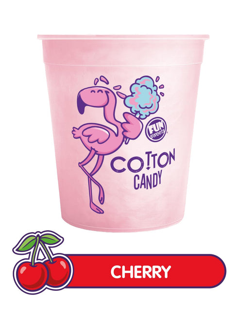 6-Pack 1.5 oz Fun Sweets Cotton Candy - Pink CottonCandy in Tubs - Individual Cotton Candy Tubs