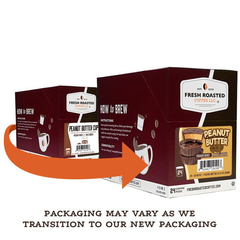 72 Count Fresh Roasted Coffee, Peanut Butter Cup, Flavored Coffee Pods