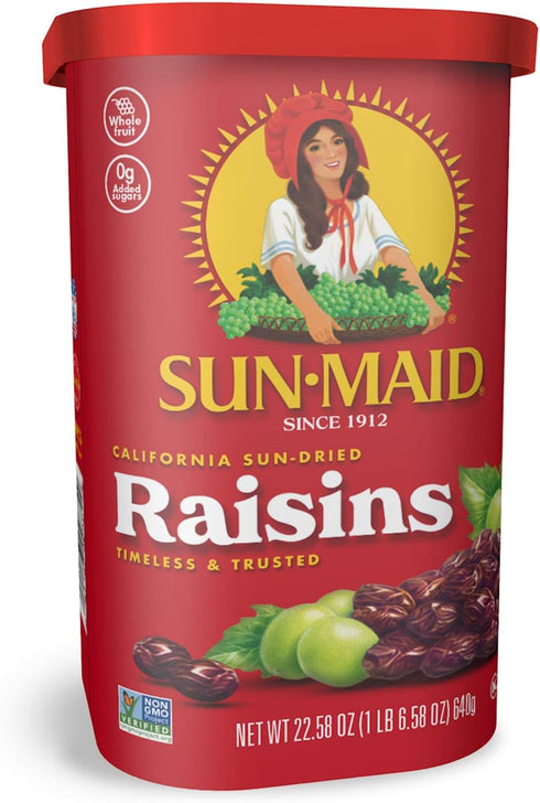 23 Sun-Maid California Raisins | Ounce | Whole Natural Dried Fruit | No Artificial Flavors | Non-GMO | Vegan
