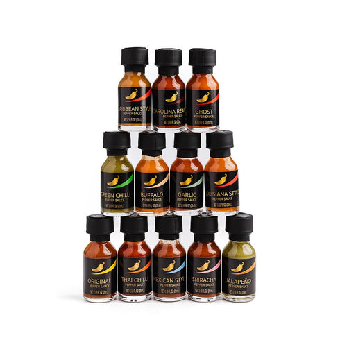 TILZ COLLECTION Sets 12 Hot Sauce Gift - Hot Sauce Bottles, Food Gifts For Men |Cooking, Birthday Gifts For Men, Women