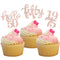 24 Pcs Rose Gold Glitter Cupcake Toppers for 50th Birthday Party Celebrations and Decorations