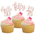 24 Pcs Rose Gold Glitter Cupcake Toppers for 50th Birthday Party Celebrations and Decorations