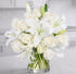 BloomsyBox Elegant White Lilies & Roses (Glass Vase Included) Fresh Flowers for