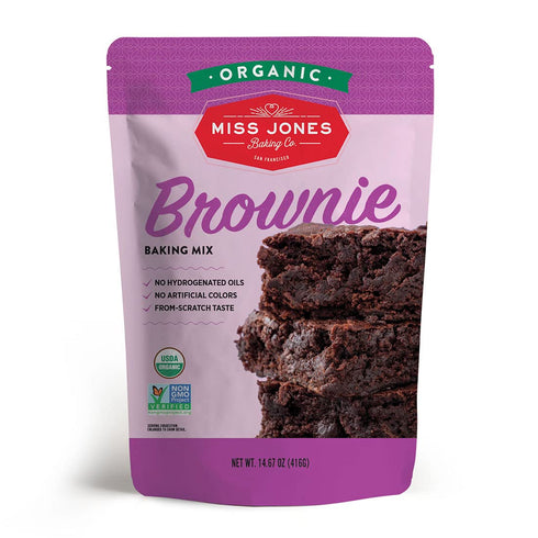Miss Jones Baking Organic Fudge Brownie Mix, Non-GMO, Vegan-Friendly: Rich Cocoa (Pack