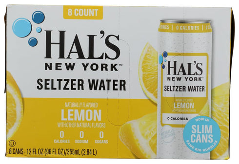 HALS NEW YORK Lemon Seltzer 8pk, 12 FZ