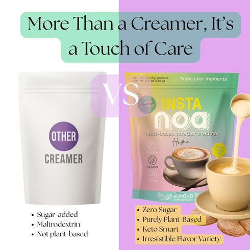 12.4 oz Pack 1 NOA Coffee Creamer Powder Plant Based - Dairy Free Coconut & Almond Milk Creamer - Vegan, Keto, Zero