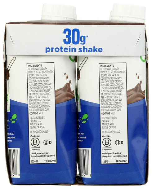 4pk, 11 ORGAIN Chocolate Fudge Protein Shake FZ
