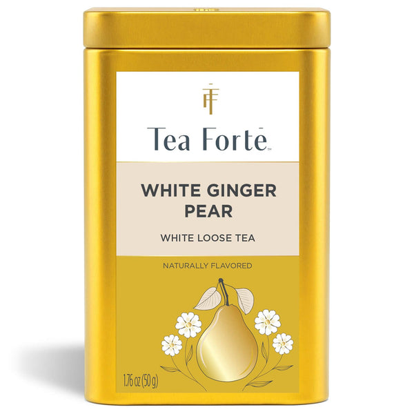 Tea Forte White Ginger Pear Premium Loose Leaf Caffeinated White Tea Blend