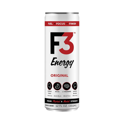 F3 Energy Original Energy Drink - Muscle Building Sports Drinks w/BCAA, Panax