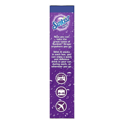 0.53 OZ, 6 (Pack 4) Sunkist Soda Grape Singles To Go Drink Mix, CT