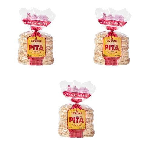 Libanais 6" Classic White Traditional Pocket Pita Bread, Vegan, Kosher, Halal, 3