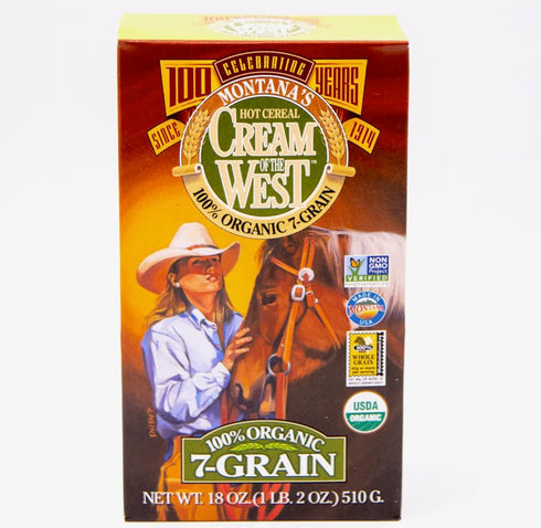 Cream of the West , 100% Organic Hot Cereal, 7-Grain - 18 oz. Single Box