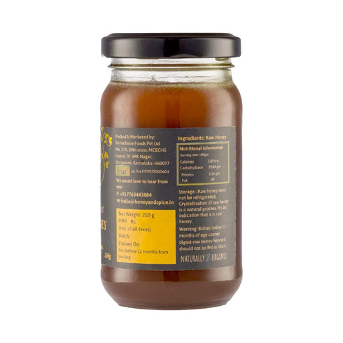 (250g) 100% Honey and Spice - South Indian WIld Honey | From the forests of South India | Raw and Pure | Single Origin