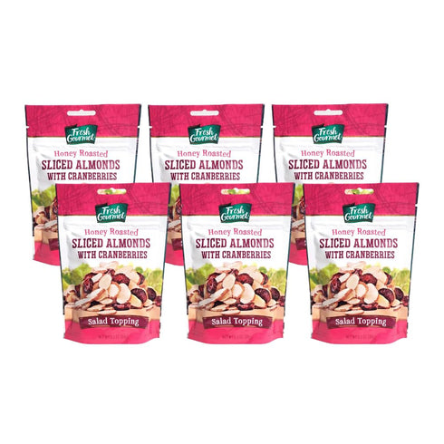 Fresh Gourmet Honey Roasted Sliced Almonds & Cranberries 3.5 Ounce (Pack of