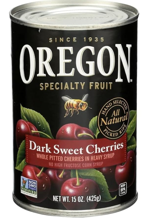 Generic PACK 4)15 oz Oregon Dark Sweet Cherries in Heavy Syrup, (VALUE OF Cans, Premium Baking & Dessert Fruit