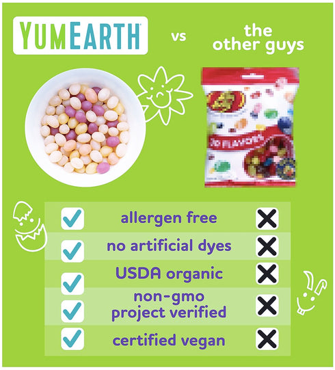 10 YumEarth Easter Candy Organic Jelly Beans - Spring Fruit Flavors, Gluten Free Snack - Allergy Friendly, Non-GMO