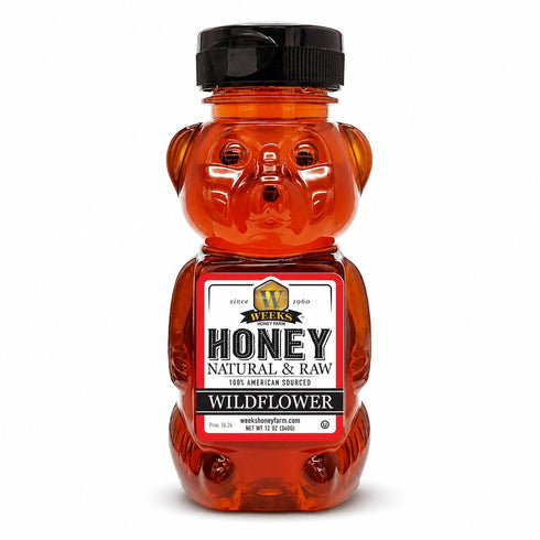 Weeks Honey Farm Wildflower Honey - Pure, Raw, Unfiltered, Gluten Free, Kosher,