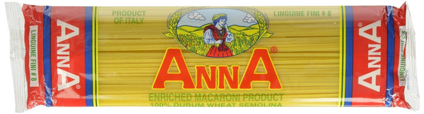 Anna Home Collection Anna - Italian Linguine Fini Pasta No. 8, (6)- 16 oz. Pkgs.