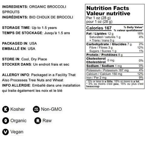 Food to Live Organic Broccoli Sprouts Powder, 4 Ounces, Non-GMO, Kosher, Vegan Superfood