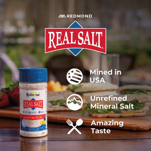 10 Redmond Real Sea Salt - Natural Unrefined Gluten Free Kosher, Ounce Shaker