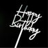 Happy Birthday Acrylic Cake Topper Party Decorations, Mirror Silver