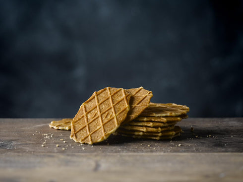 Jules Destrooper Butter Crisps, Caramelized Waffle Cookies, 3.5 Oz, Certified Kosher Dairy, Non-GMO