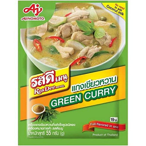 Rosdee Thai Food Menu Green Curry Powder 55g. (Pack of 5)