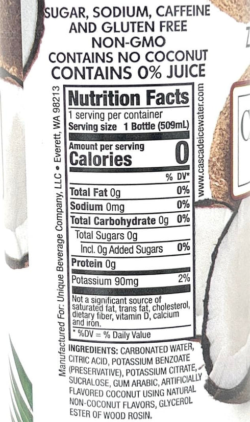 Cascade Ice 17.2oz 5 Sparkling Water - bottles (Coconut)