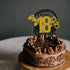 Level 18 Unlocked Cake Topper: Video Game Happy 18th Birthday Cake Decorations, Gold & Black Glitter
