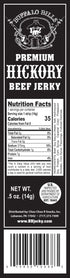20-ct (20 Buffalo Bills Premium Hickory Beef Jerky Wrapped Strips strips per tub)