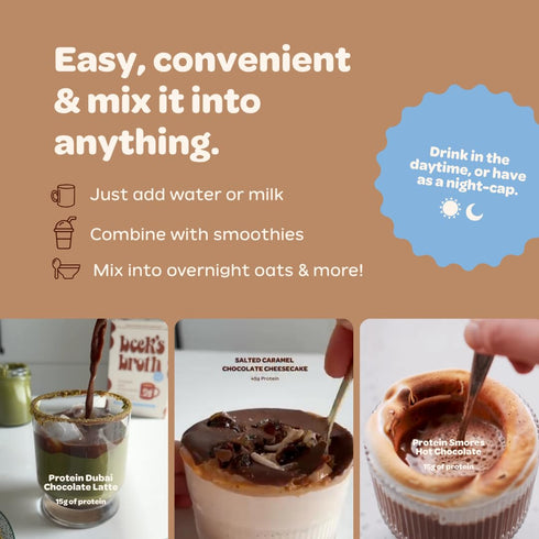 (5-Pack) Beck's Broth Protein Hot Chocolate | Made w/Pasture Raised Bone Broth Powder | Dairy Free, Gluten Free | High