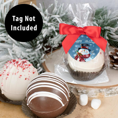 6 (6 Pack) Pcs Hot Chocolate Bombs Bulk - White Chocolate with Crush Peppermints - Individually Wrapped Christmas