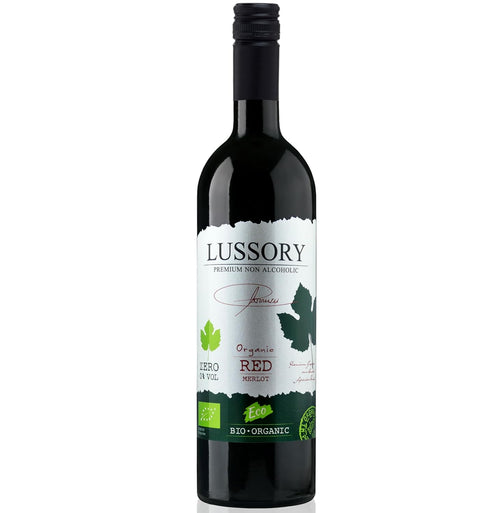 Lussory Organic Merlot Dealcoholized 0.0% Non Alcoholic Wine Red From Spain, Low