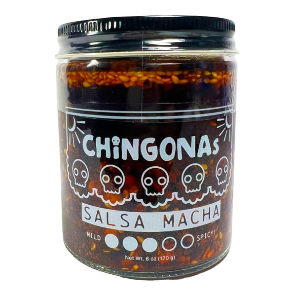 CHiNGONAs Salsa Macha - Gourmet Mexican Oil-based Chili Crunch Sauce, Vegan, Gluten-Free, 6 oz