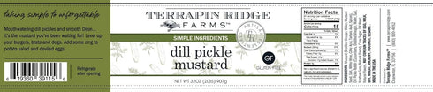 1 Terrapin Ridge Farms Dill Pickle Mustard Zesty Blend of Dill Pickles & Smooth Dijon Perfect for Burgers, Brats
