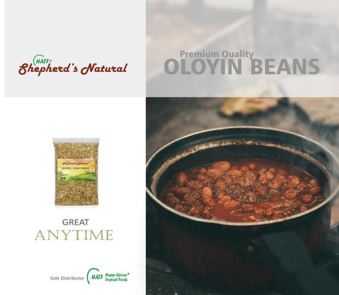 8 lbs. 128 oz. (2 4Ib Oloyin Honey Beans by Shepherd's Natural / x Bags). Offers a quality, easy-to-cook West African