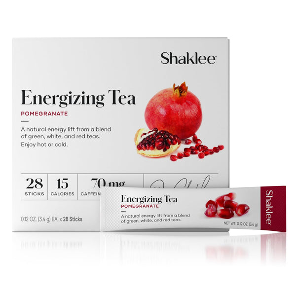 Shaklee Energizing Tea Pomegranate Flavor - Antioxidant-Rich Blend of Green, White, and