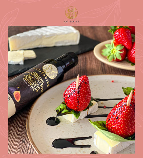 8.45 Oz (250 ml) Costabile Fig Balsamic Vinegar Organic of Modena, Aged Made in Italy, Natural Blend, Thick Texture