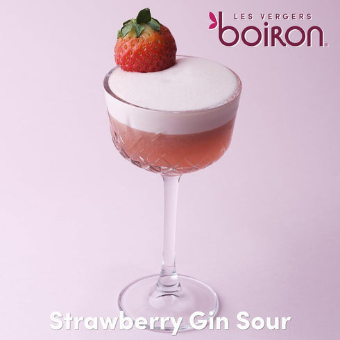 Les Vergers Boiron 1 (33.8 Oz) Strawberry Fruit Puree Drink Mix, All Natural, No Added Sugar, Non-GMO, No